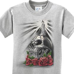 Halloween Day of the Dead Candle Skull Kids Shirt