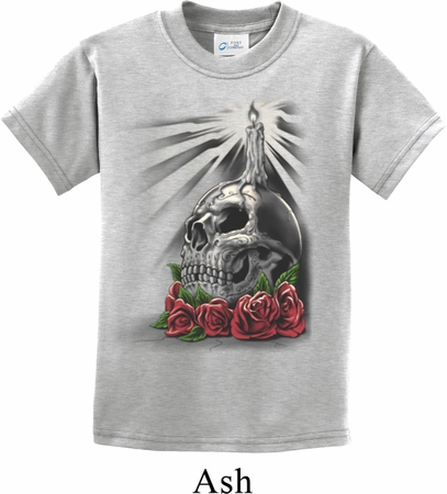 Halloween Day of the Dead Candle Skull Kids Shirt