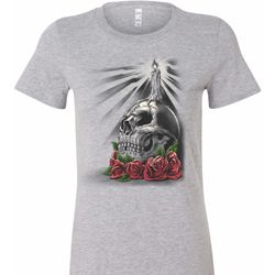 Halloween Day of the Dead Candle Skull Ladies Longer Length Shirt
