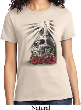 Halloween Day of the Dead Candle Skull Ladies Shirt