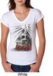 Halloween Day of the Dead Candle Skull Ladies Tri Blend V-Neck Shirt