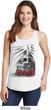 Halloween Day of the Dead Candle Skull Ladies White Tank Top