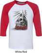 Halloween Day of the Dead Candle Skull Mens Raglan Shirt