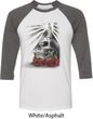 Halloween Day of the Dead Candle Skull Mens Raglan Shirt