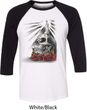 Halloween Day of the Dead Candle Skull Mens Raglan Shirt