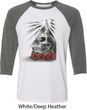 Halloween Day of the Dead Candle Skull Mens Raglan Shirt