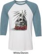 Halloween Day of the Dead Candle Skull Mens Raglan Shirt