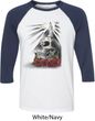 Halloween Day of the Dead Candle Skull Mens Raglan Shirt