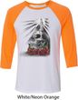 Halloween Day of the Dead Candle Skull Mens Raglan Shirt