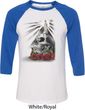 Halloween Day of the Dead Candle Skull Mens Raglan Shirt