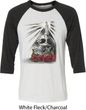 Halloween Day of the Dead Candle Skull Mens Raglan Shirt