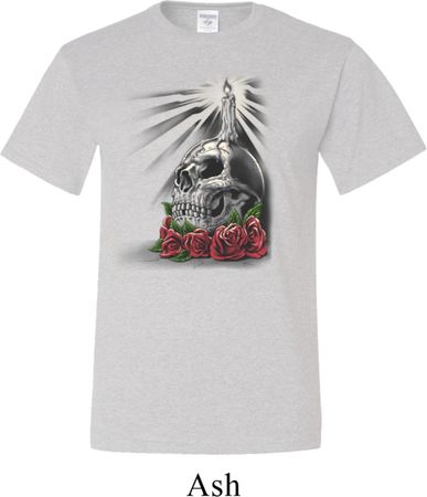 Halloween Day of the Dead Candle Skull Mens Tall Shirt