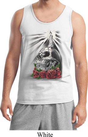 Halloween Day of the Dead Candle Skull Mens Tank Top