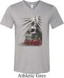 Halloween Day of the Dead Candle Skull Mens Tri Blend V-neck Shirt