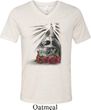 Halloween Day of the Dead Candle Skull Mens Tri Blend V-neck Shirt