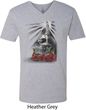 Halloween Day of the Dead Candle Skull Mens V-Neck Shirt