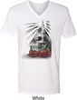 Halloween Day of the Dead Candle Skull Mens V-Neck Shirt
