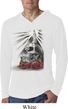 Halloween Day of the Dead Candle Skull White Lightweight Hoodie Shirt