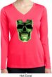 Halloween Glow Bones Ladies Dry Wicking Long Sleeve Shirt