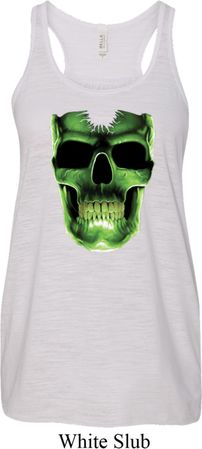 Halloween Glow Bones Ladies Flowy Racerback Tanktop