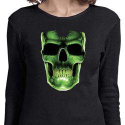 Halloween Glow Bones Ladies Long Sleeve Shirt