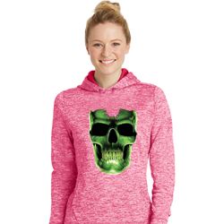 Halloween Glow Bones Ladies Moisture Wicking Hoodie