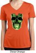 Halloween Glow Bones Ladies Moisture Wicking V-neck Shirt