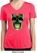 Halloween Glow Bones Ladies Moisture Wicking V-neck Shirt