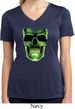 Halloween Glow Bones Ladies Moisture Wicking V-neck Shirt