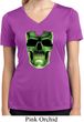 Halloween Glow Bones Ladies Moisture Wicking V-neck Shirt