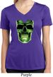 Halloween Glow Bones Ladies Moisture Wicking V-neck Shirt
