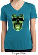 Halloween Glow Bones Ladies Moisture Wicking V-neck Shirt