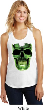 Halloween Glow Bones Ladies Racerback Tank Top