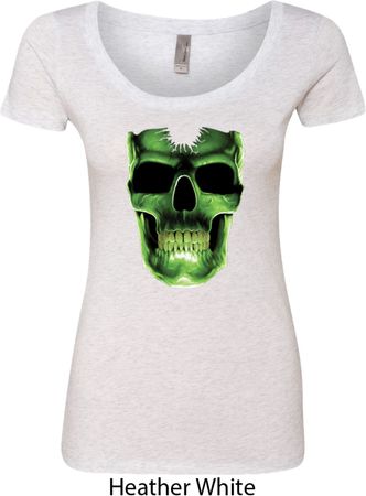 Halloween Glow Bones Ladies Scoop Neck Shirt
