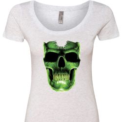 Halloween Glow Bones Ladies Scoop Neck Shirt