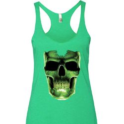 Halloween Glow Bones Ladies Tri Blend Racerback Tank Top