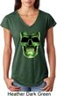 Halloween Glow Bones Ladies Tri Blend V-Neck Shirt