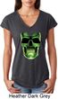 Halloween Glow Bones Ladies Tri Blend V-Neck Shirt