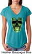 Halloween Glow Bones Ladies Tri Blend V-Neck Shirt