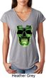 Halloween Glow Bones Ladies Tri Blend V-Neck Shirt