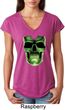 Halloween Glow Bones Ladies Tri Blend V-Neck Shirt