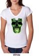 Halloween Glow Bones Ladies Tri Blend V-Neck Shirt