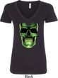 Halloween Glow Bones Ladies V-Neck Shirt