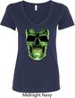 Halloween Glow Bones Ladies V-Neck Shirt