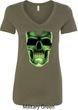 Halloween Glow Bones Ladies V-Neck Shirt