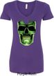 Halloween Glow Bones Ladies V-Neck Shirt