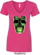 Halloween Glow Bones Ladies V-Neck Shirt