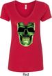 Halloween Glow Bones Ladies V-Neck Shirt
