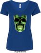Halloween Glow Bones Ladies V-Neck Shirt