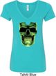 Halloween Glow Bones Ladies V-Neck Shirt